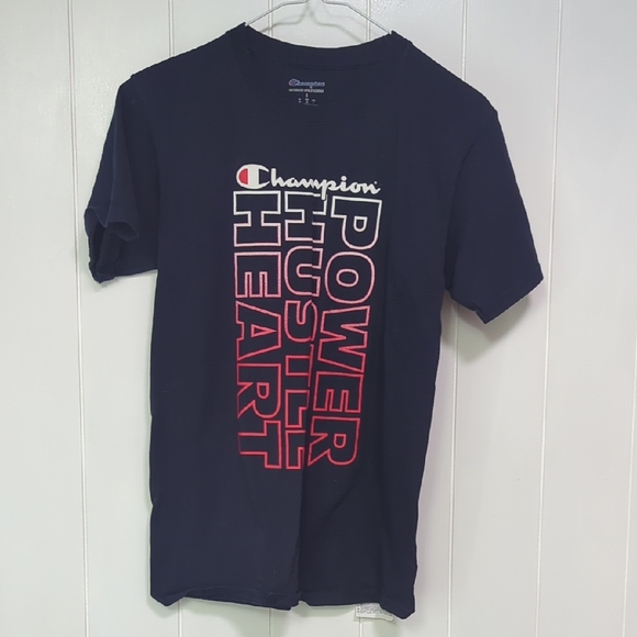 ❤️5/$25 Champion Navy Graphic T-Shirt - Picture 1 of 3
